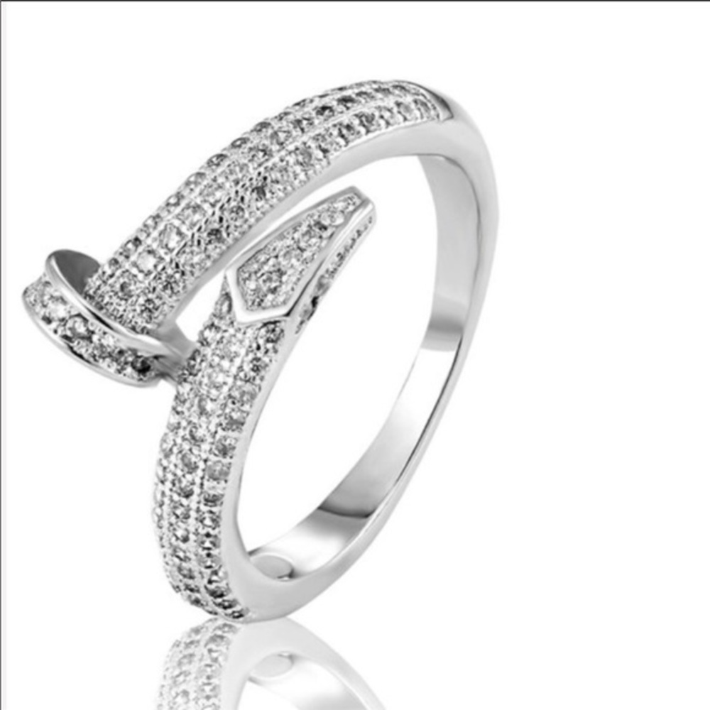 New 925 Sterling Silver Unique Nail Ring size 5 6 7 8 9 10 11